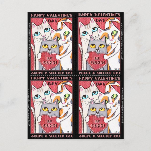 Adoption / Hébergement Chats 4 Valentines Cartes p (Devant)