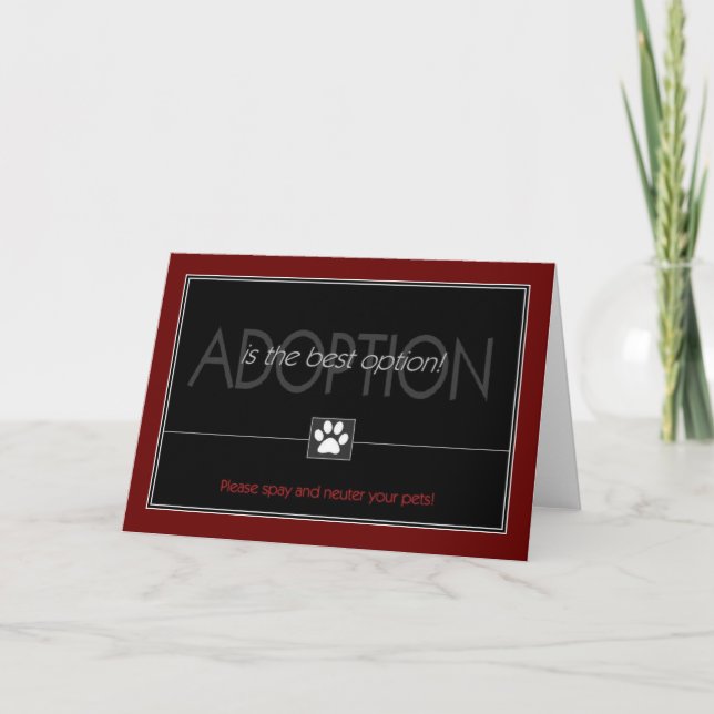 "Adoption ist die beste Wahl " Karte (Vorderseite)