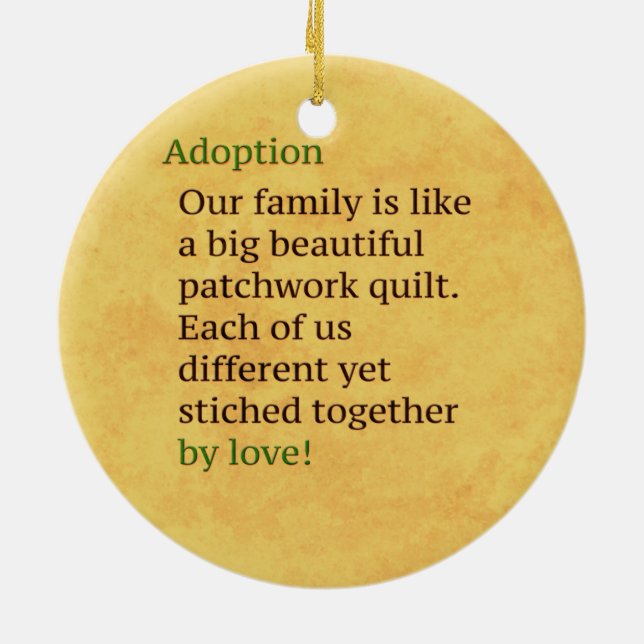 Adoption ist ein Patchwork Keramik Ornament (Hinten)