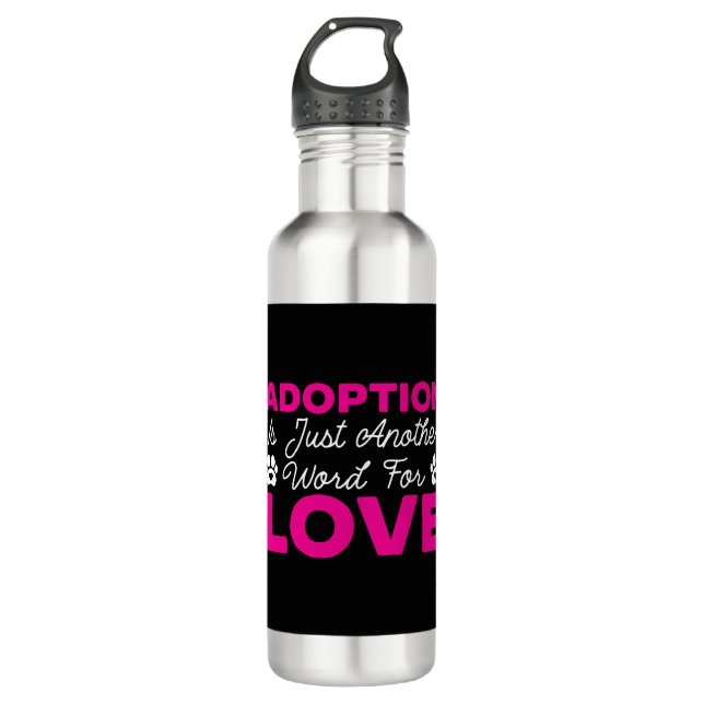 Adoption ist nur ein weiteres Wort für Liebe Hunde Edelstahlflasche (Vorderseite)