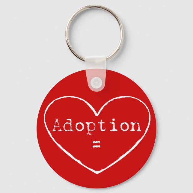 Adoption = Liebe in weiß Schlüsselanhänger (Vorderseite)