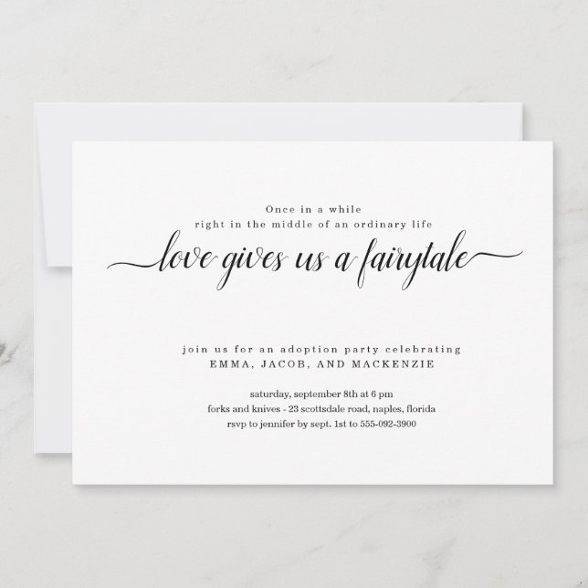 Adoption Party Einladung (Vorderseite)