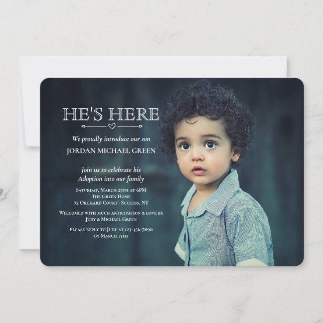 Adoption Party Foto Einladung (Vorderseite)