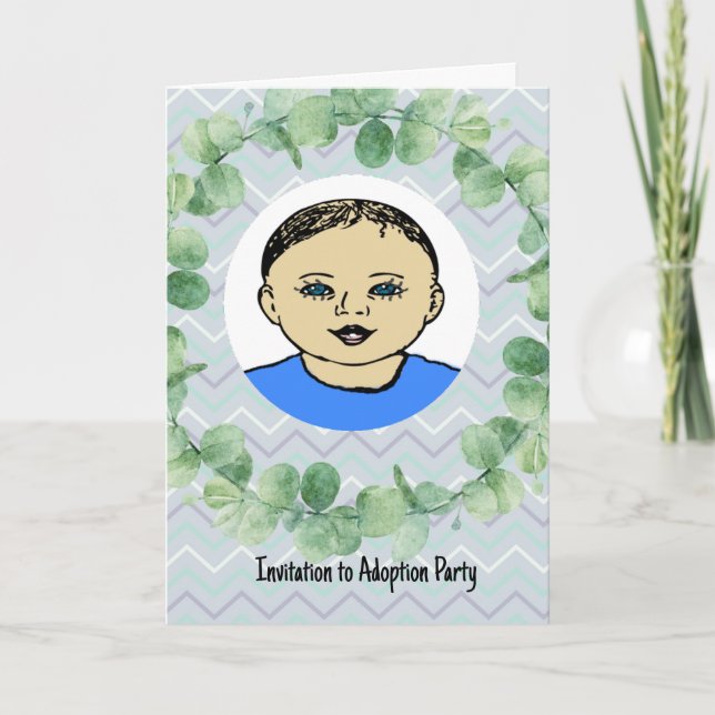 Adoption Party für Babykarte Dankeskarte (Vorderseite)