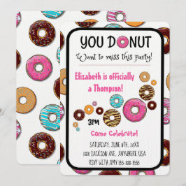 Adoption Party Modernes Rosa Donut Party Einladung