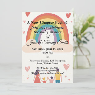 Adoption Rainbow Baby Dusche Einladung