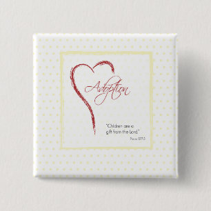 Adoption, Religiöse, Gelbe Punkte mit rotem Herzen Button