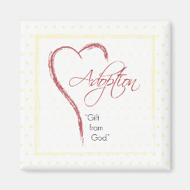 Adoption, Religiöse, Gelbe Punkte mit rotem Herzen Magnet