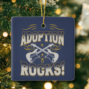 "Adoption Rocks" Adoption Name und Datum Kid's Keramikornament