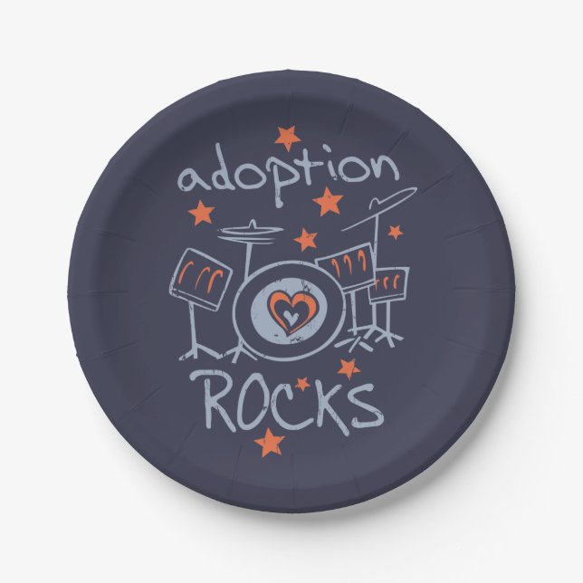 Adoption Rocks Party Pappteller (Vorderseite)