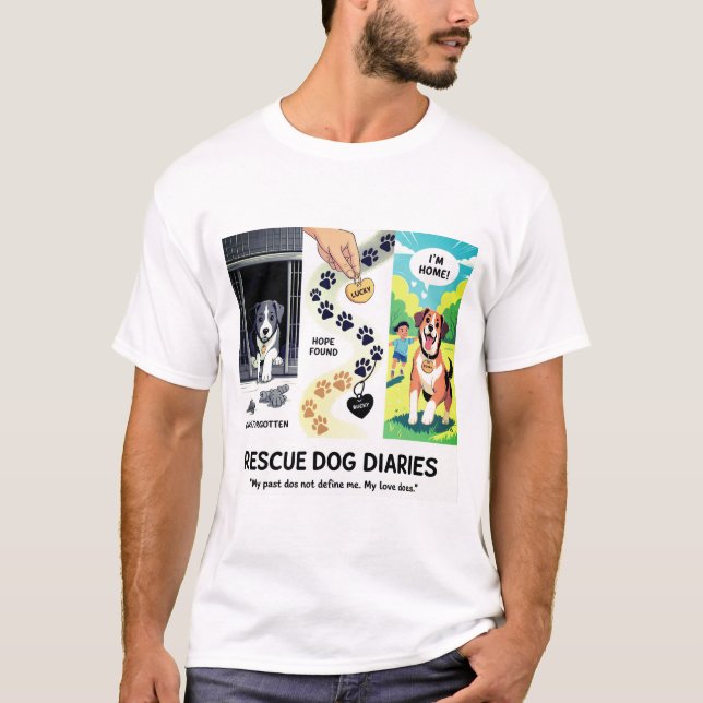Adoption-T-Shirt zur Rettung von Hundekatalogen T-Shirt (Vorderseite)