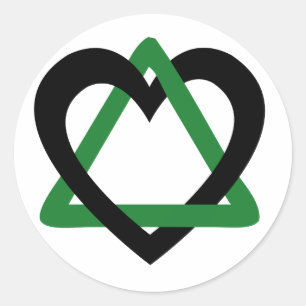 Adoption Triangle Black Green Runder Aufkleber