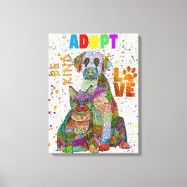 Adoption und Rettung von Hunden und Katzen Adoptie Leinwanddruck