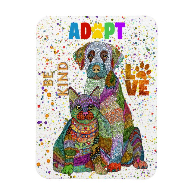 Adoption und Rettung von Hunden und Katzen sind ei Magnet (Vertikal)