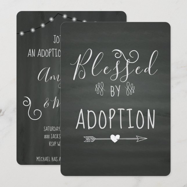 Adoption von Pflegesorgfalt Announcment- Party Einladung (Vorne/Hinten)