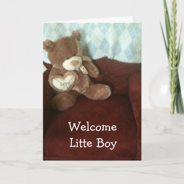 ADOPTION WELCOME BABY BOY KARTE (Vorderseite)