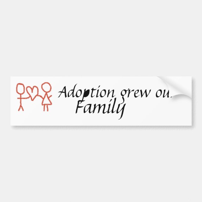 Adoption wuchs unseren Familienstoßdämpfer Autoaufkleber (Vorne)
