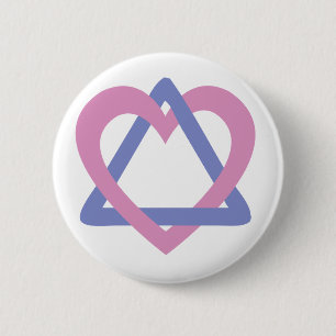 Adoptions-Dreieckrosablau Button