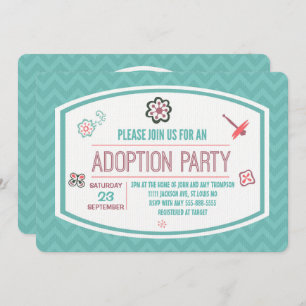 Adoptions-Duschen-moderner rosa u. blauer Einladung