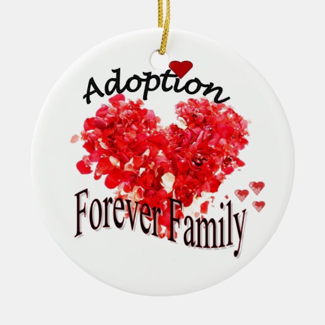 Adoptions-für immer Familien-Verzierung Keramik Ornament (Vorne)