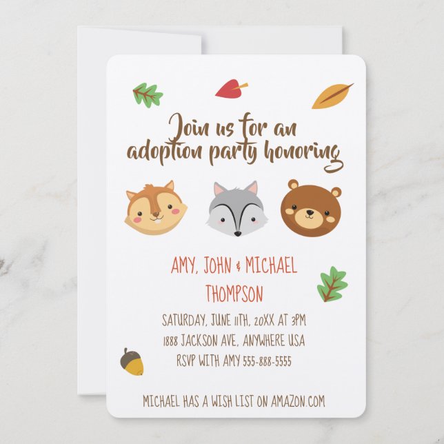 Adoptions-Party Announcment - Einladungen (Rückseite)
