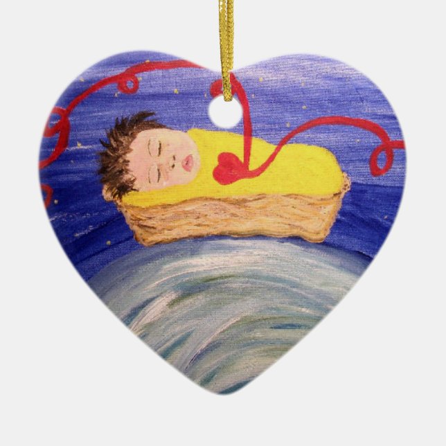 Adoptions-rote Faden-Verzierung Keramik Ornament (Vorne)