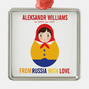 Adoptions-Verzierungs-Russe Matryoshka Andenken Silbernes Ornament