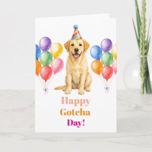 Adoptionsfeier Gotcha-Tag Labrador Hund Haustier Karte
