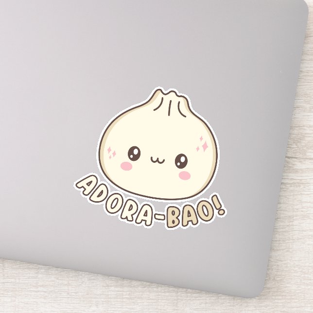 Adora-Bao Niedlich Kawaii Bao Dumpling Pun Lover Aufkleber (Detail)