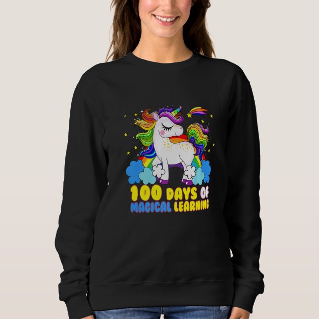 Adorable 100 Days of Magical Learning School Unico Sweatshirt (Vorderseite)