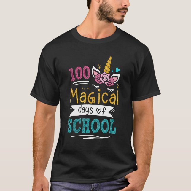 Adorable 100 Days of Magical Learning School Unico T-Shirt (Vorderseite)