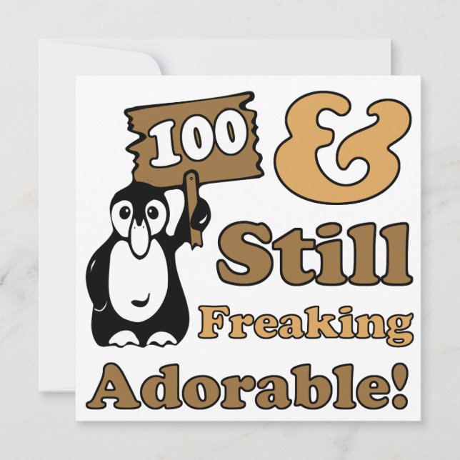 Adorable 100. Geburtstag Karte (Vorderseite)