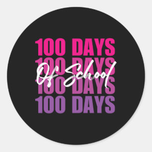 Adorable 100 Tage der Schule Retro Gradient 100th Runder Aufkleber