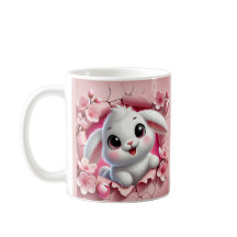 Adorable 3D-Kaninchen, die durch die Blütenpracht
