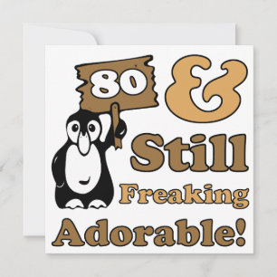 Adorable 80. Geburtstag Karte