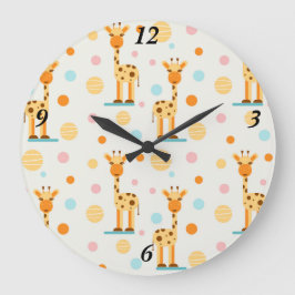Adorable Abstrakte Giraffen Große Wanduhr