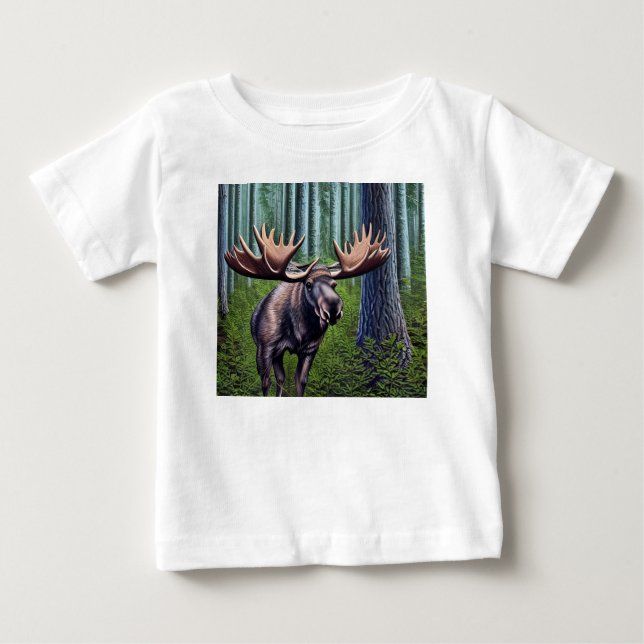 Adorable Abstrakte Kleine Elche Baby T-shirt (Vorderseite)
