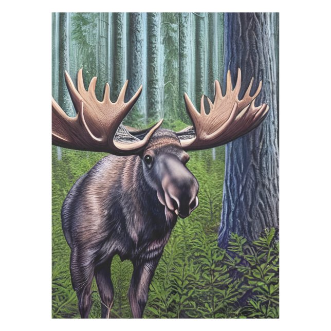 Adorable Abstrakte Kleine Elche Tischdecke (Vorderseite)