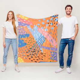 Adorable abstrakte Orangenmuster schmückend niedli Fleecedecke