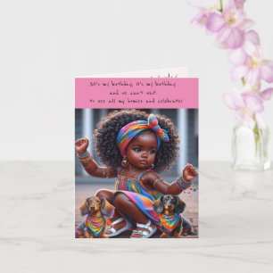 Adorable Africaine Fille Anniversaire Invitations