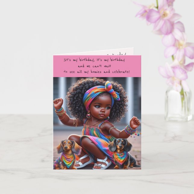 Adorable African Girl Birthday Party Einladungen (Orchidee)