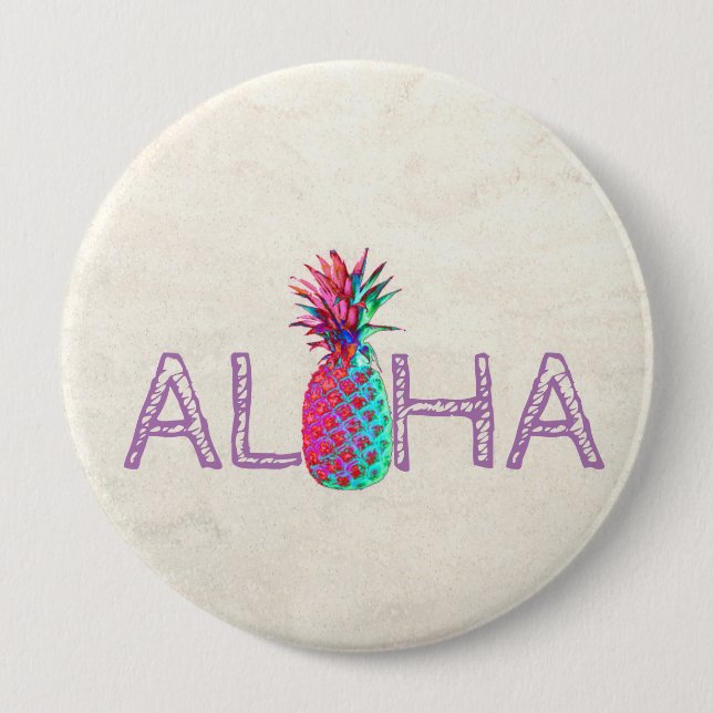 Adorable Aloha Hawaiian Ananas Button (Vorderseite)