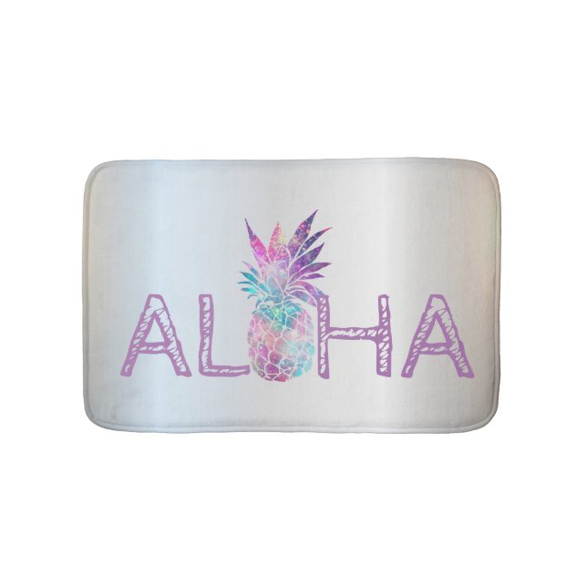 Adorable Aloha Hawaiian Ananas, Silber Badematte (Vorderseite)