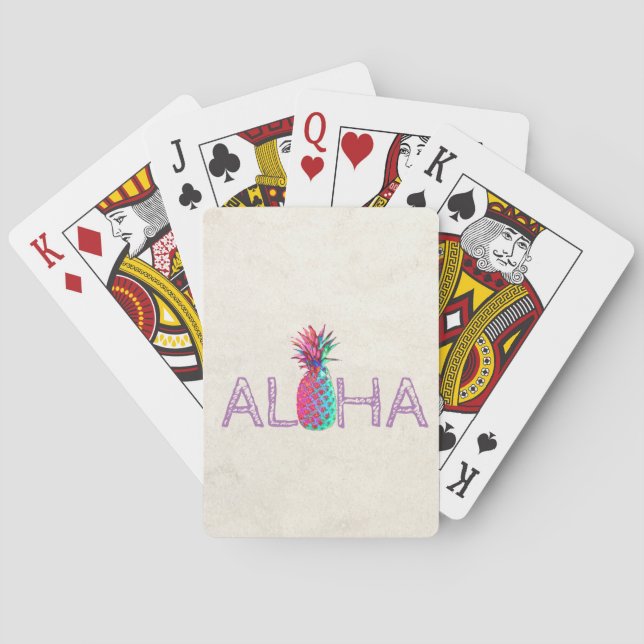 Adorable Aloha Hawaiian Ananas Spielkarten (Rückseite)