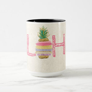 Adorable Aloha Hawaiian Striped Ananas Tasse