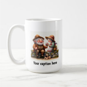 Adorable ältere Munchkins in Country Kleidung Kaffeetasse