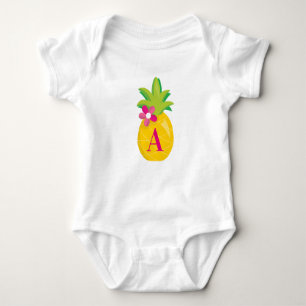 Adorable Ananas Monogramm Baby Strampler