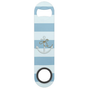 Adorable Ancre nautique sur les rayures bleu clair