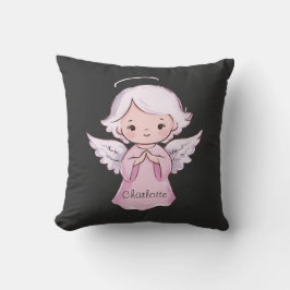 Adorable Angel Girly Black Name Baby Kissen