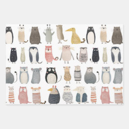 Adorable Animal Collection Geschenkpapier Set